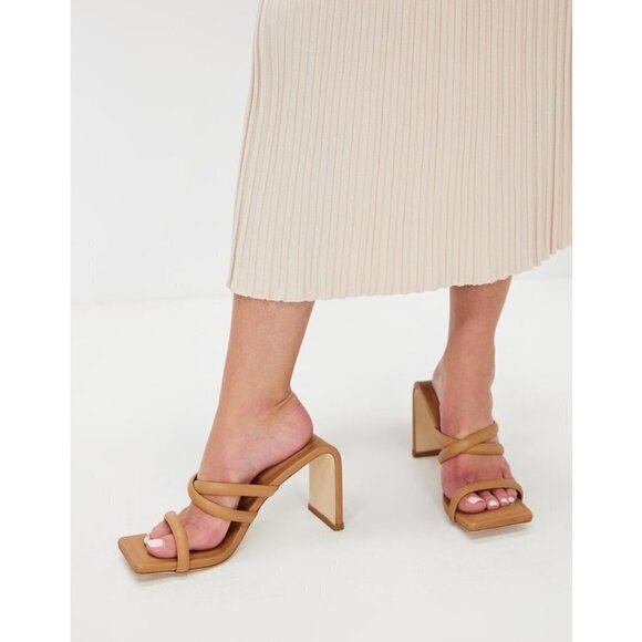 💕CULT GAIA💕 Letta Heel Sandals ~ Camel Brown 39 New Without Box - Picture 4 of 16